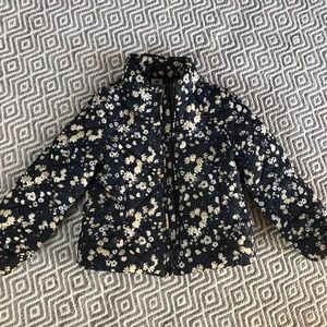 Petit Bateau floral navy coat size 4